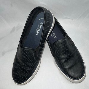 Sperry Black Leather Slip-On Sneaker Women's Size 7M